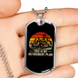 Retirement Plan Cycling Necklace Stainless Steel or 18k Gold Dog Tag 24"-Express Your Love Gifts