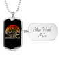 Retirement Plan Cycling Necklace Stainless Steel or 18k Gold Dog Tag 24"-Express Your Love Gifts