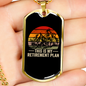 Retirement Plan Cycling Necklace Stainless Steel or 18k Gold Dog Tag 24"-Express Your Love Gifts