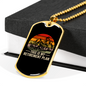 Retirement Plan Cycling Necklace Stainless Steel or 18k Gold Dog Tag 24"-Express Your Love Gifts