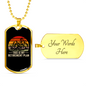 Retirement Plan Cycling Necklace Stainless Steel or 18k Gold Dog Tag 24"-Express Your Love Gifts