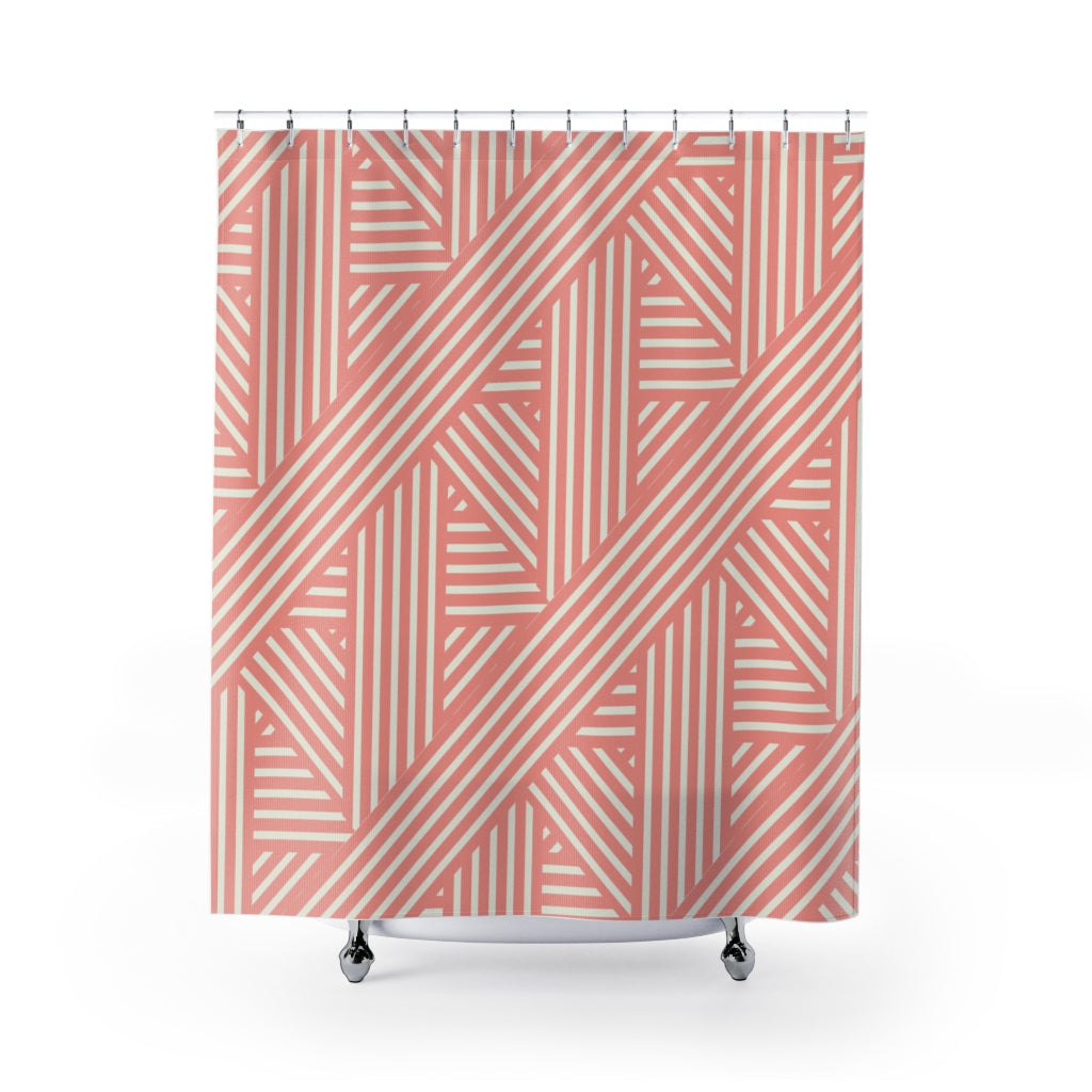 Retro Styled Striped Stylish Design 71" x 74" Elegant Waterproof Shower Curtain for a Spa-like Bathroom Paradise Exceptional Craftsmanship-Express Your Love Gifts