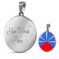 Reunion Flag Necklace Circle Pendant Stainless Steel or 18k Gold 18-22"-Express Your Love Gifts