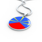 Reunion Flag Necklace Circle Pendant Stainless Steel or 18k Gold 18-22"-Express Your Love Gifts