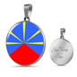 Reunion Flag Necklace Circle Pendant Stainless Steel or 18k Gold 18-22"-Express Your Love Gifts