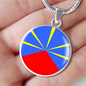 Reunion Flag Necklace Circle Pendant Stainless Steel or 18k Gold 18-22"-Express Your Love Gifts