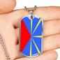 Reunion Flag Necklace Stainless Steel or 18k Gold Dog Tag 24" Chain-Express Your Love Gifts