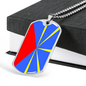 Reunion Flag Necklace Stainless Steel or 18k Gold Dog Tag 24" Chain-Express Your Love Gifts