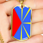 Reunion Flag Necklace Stainless Steel or 18k Gold Dog Tag 24" Chain-Express Your Love Gifts