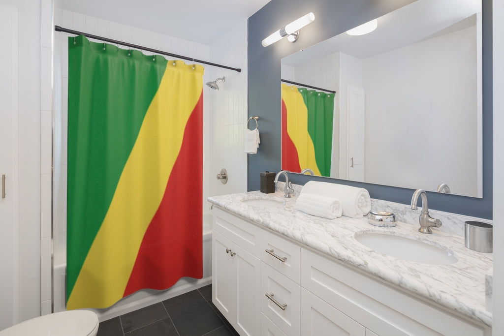 Réunion Flag Stylish Design 71" x 74" Elegant Waterproof Shower Curtain for a Spa-like Bathroom Paradise Exceptional Craftsmanship-Express Your Love Gifts