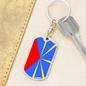Reunion Flag Swivel Keychain Dog Tag Stainless Steel or 18k Gold-Express Your Love Gifts