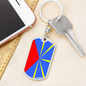 Reunion Flag Swivel Keychain Dog Tag Stainless Steel or 18k Gold-Express Your Love Gifts
