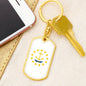 Rhode Island State Flag Keychain Dog Tag Stainless Steel or 18k Gold-Express Your Love Gifts