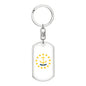 Rhode Island State Flag Keychain Dog Tag Stainless Steel or 18k Gold-Express Your Love Gifts