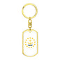 Rhode Island State Flag Keychain Dog Tag Stainless Steel or 18k Gold-Express Your Love Gifts