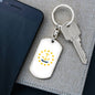 Rhode Island State Flag Keychain Dog Tag Stainless Steel or 18k Gold-Express Your Love Gifts