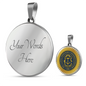 Rhode Island State Seal Necklace Circle Pendant Stainless Steel or 18k Gold 18-22"-Express Your Love Gifts