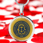 Rhode Island State Seal Necklace Circle Pendant Stainless Steel or 18k Gold 18-22"-Express Your Love Gifts