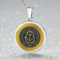 Rhode Island State Seal Necklace Circle Pendant Stainless Steel or 18k Gold 18-22"-Express Your Love Gifts