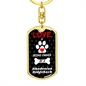 Rhodesian Ridgeback Keychain Stainless Steel or 18k Gold Dog Tag Keyring-Express Your Love Gifts