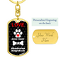 Rhodesian Ridgeback Keychain Stainless Steel or 18k Gold Dog Tag Keyring-Express Your Love Gifts