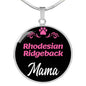 Rhodesian Ridgeback Mama Necklace Circle Pendant Stainless Steel or 18k Gold 18-22" Dog Mom Pendant-Express Your Love Gifts