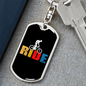 Ride Cycling Keychain Stainless Steel or 18k Gold Dog Tag Keyring-Express Your Love Gifts