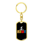 Ride Cycling Keychain Stainless Steel or 18k Gold Dog Tag Keyring-Express Your Love Gifts