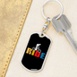 Ride Cycling Keychain Stainless Steel or 18k Gold Dog Tag Keyring-Express Your Love Gifts