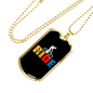 Ride Cycling Necklace Stainless Steel or 18k Gold Dog Tag 24"-Express Your Love Gifts