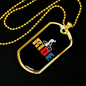 Ride Cycling Necklace Stainless Steel or 18k Gold Dog Tag 24"-Express Your Love Gifts