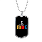 Ride Cycling Necklace Stainless Steel or 18k Gold Dog Tag 24"-Express Your Love Gifts