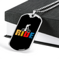 Ride Cycling Necklace Stainless Steel or 18k Gold Dog Tag 24"-Express Your Love Gifts