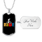 Ride Cycling Necklace Stainless Steel or 18k Gold Dog Tag 24"-Express Your Love Gifts