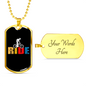 Ride Cycling Necklace Stainless Steel or 18k Gold Dog Tag 24"-Express Your Love Gifts