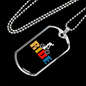 Ride Cycling Necklace Stainless Steel or 18k Gold Dog Tag 24"-Express Your Love Gifts