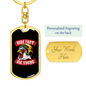 Ride Fast Die Young Biker Keychain Stainless Steel or 18k Gold Dog Tag Keyring-Express Your Love Gifts