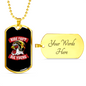 Ride Fast Die Young Biker Necklace Stainless Steel or 18k Gold Dog Tag 24"-Express Your Love Gifts