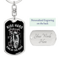 Ride Hard Biker Keychain Stainless Steel or 18k Gold Dog Tag Keyring-Express Your Love Gifts