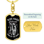 Ride Hard Biker Keychain Stainless Steel or 18k Gold Dog Tag Keyring-Express Your Love Gifts
