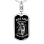 Ride Hard Biker Keychain Stainless Steel or 18k Gold Dog Tag Keyring-Express Your Love Gifts