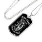 Ride Hard Biker Necklace Stainless Steel or 18k Gold Dog Tag 24"-Express Your Love Gifts