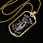 Ride Hard Biker Necklace Stainless Steel or 18k Gold Dog Tag 24"-Express Your Love Gifts
