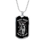 Ride Hard Biker Necklace Stainless Steel or 18k Gold Dog Tag 24"-Express Your Love Gifts