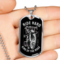 Ride Hard Biker Necklace Stainless Steel or 18k Gold Dog Tag 24"-Express Your Love Gifts