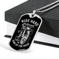 Ride Hard Biker Necklace Stainless Steel or 18k Gold Dog Tag 24"-Express Your Love Gifts