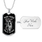 Ride Hard Biker Necklace Stainless Steel or 18k Gold Dog Tag 24"-Express Your Love Gifts