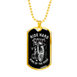 Ride Hard Biker Necklace Stainless Steel or 18k Gold Dog Tag 24"-Express Your Love Gifts