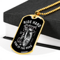 Ride Hard Biker Necklace Stainless Steel or 18k Gold Dog Tag 24"-Express Your Love Gifts