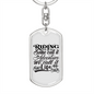 Ride Is Life Biker Keychain Stainless Steel or 18k Gold Dog Tag Keyring-Express Your Love Gifts